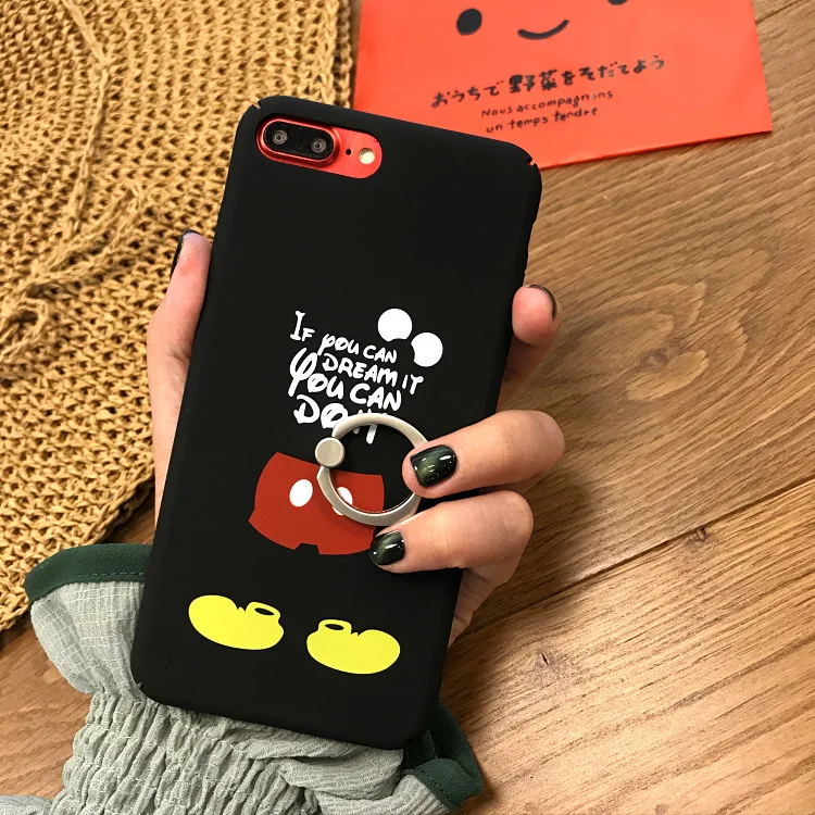 

Cartoon Mickey Minnie Mouse Case For iPhone 6 6S 7 8 Puls Fashion Stand Holder Hard Matte Cover For iPhone 6 6S 7 8 Coque Fundas