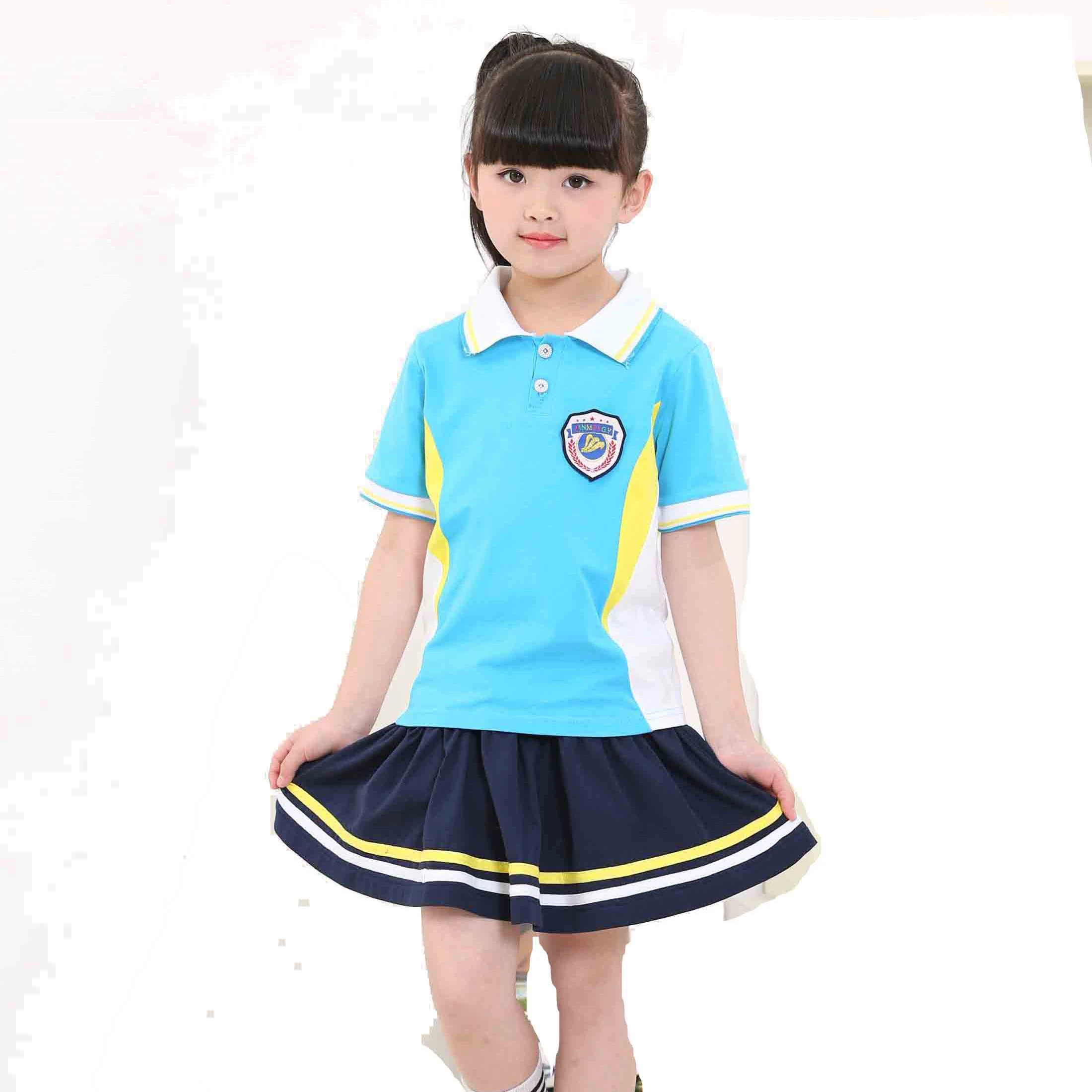 Школьная форма для девочек и мальчиков, летняя японская школьная Униформа с короткими рукавами - Цвет: Серый