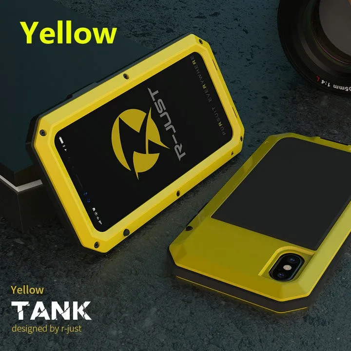 Сверхпрочная защита Doom армированный металлический алюминиевый чехол для телефона для iPhone 6S 7 8 Plus xr Xs max 4S 5SE 5C противоударный пылезащитный чехол - Цвет: Цвет: желтый