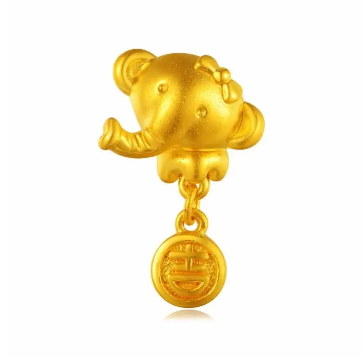 

New Craft Pure 24k Yellow Gold Sun WuKong Monkey Pendant 2.04g