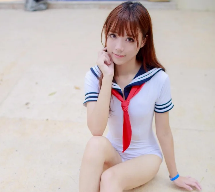Японская школьная форма стиль sukumizu купальник милый моряк цельный Лолита купальник девушка косплей сексуальный купальный костюм