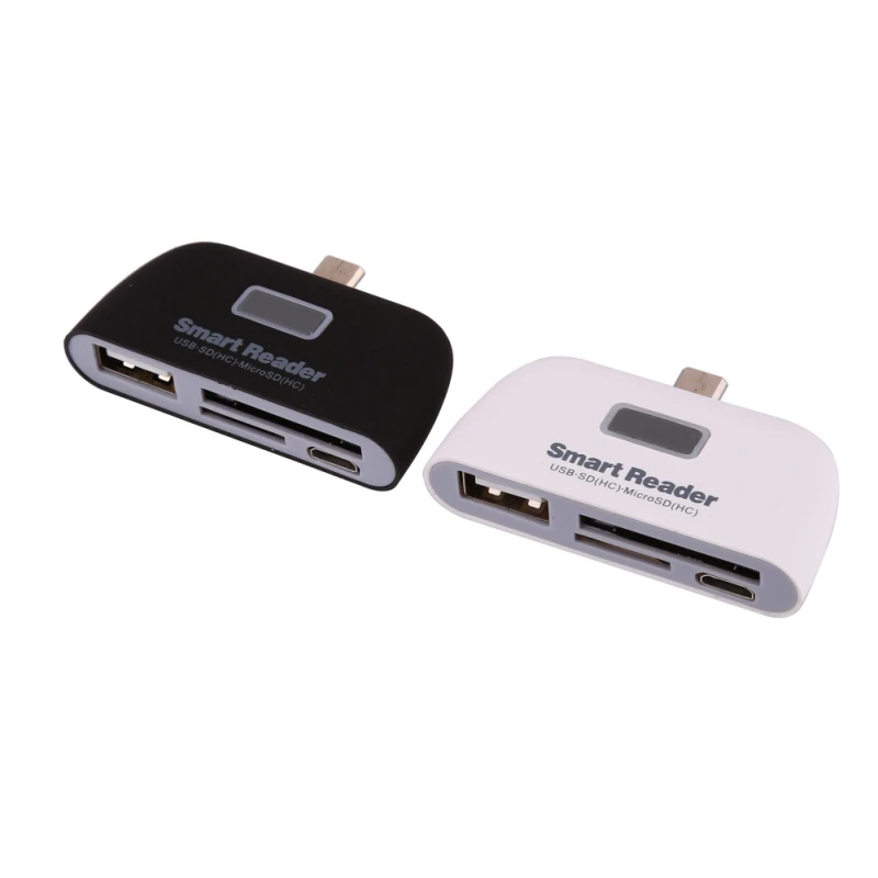 

New OTG to USB 2.0 Smart Card Reader SD TF Card Reader 4 in 1 Card Adapter with Micro USB Port For Android Smart Phone