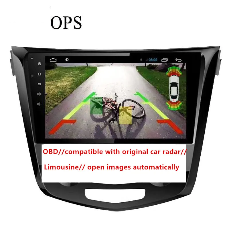 

car OBD intelligent speed control two channel visible 8 sensor front back radar alarm detector parking monitor system for Audi