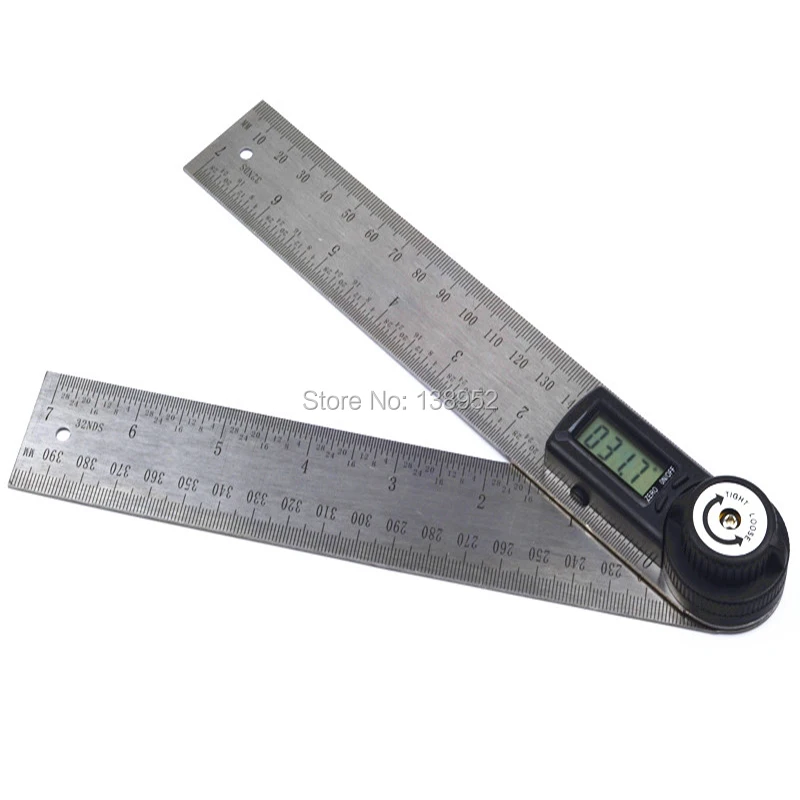 

2 in 1 200mm Stainless Steel Digital Angle Ruler Finder Meter Protractor Inclinometer Goniometer Electronic Angle Gauge