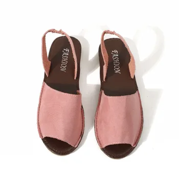

2019 Summer Sandals Women Plus Size Flats Female Casual Peep Toe Shoes Faux Suede Slip On Elastic Band Leisure Solid Footwear
