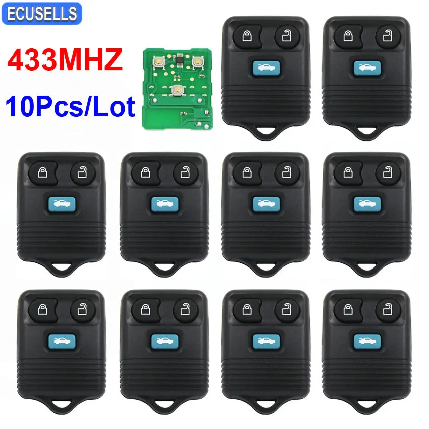 10 Pcs/Lot 3 Button Remote Key Transit Keyless Entry Smart Car Key Fob
