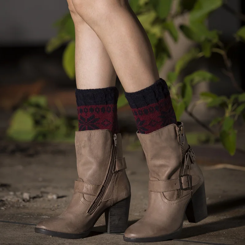 1 пара Женский вязаный манжет для ботинок вязанные топперы зимние носки под сапоги гетры