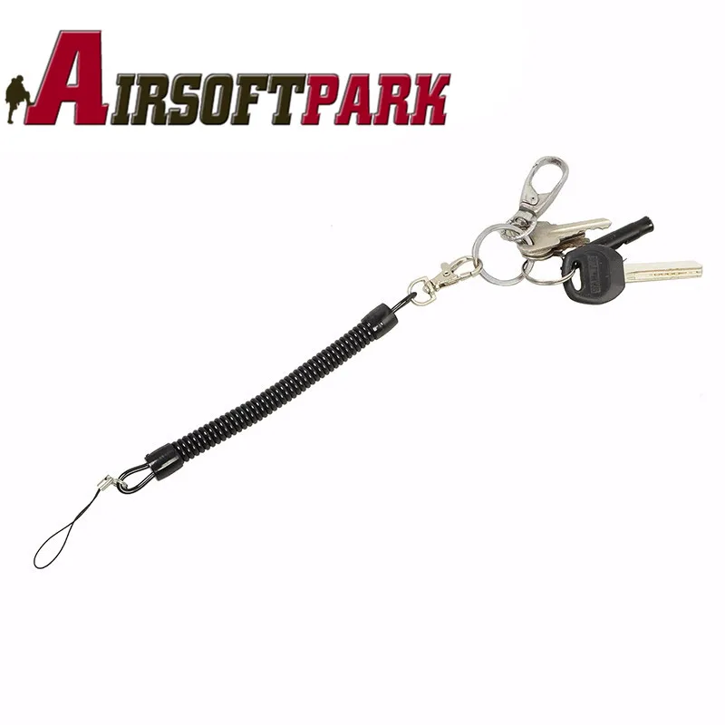 2Pc Retractable phone spring elastic rope security tool anti-lost keychain blue