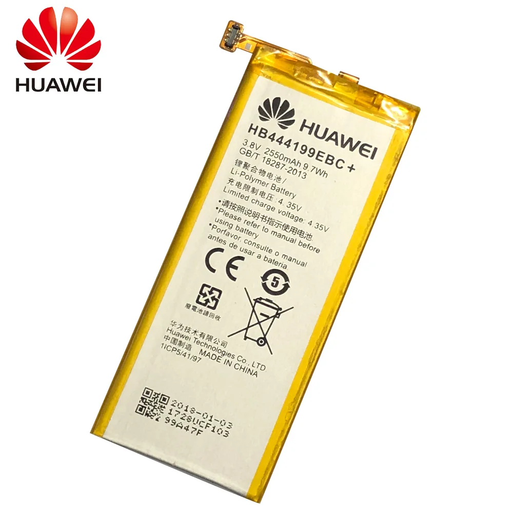 Оригинальный высококачественный аккумулятор 2550 мАч HB444199EBC для Huawei Honor 4C C8818 CHM CL00
