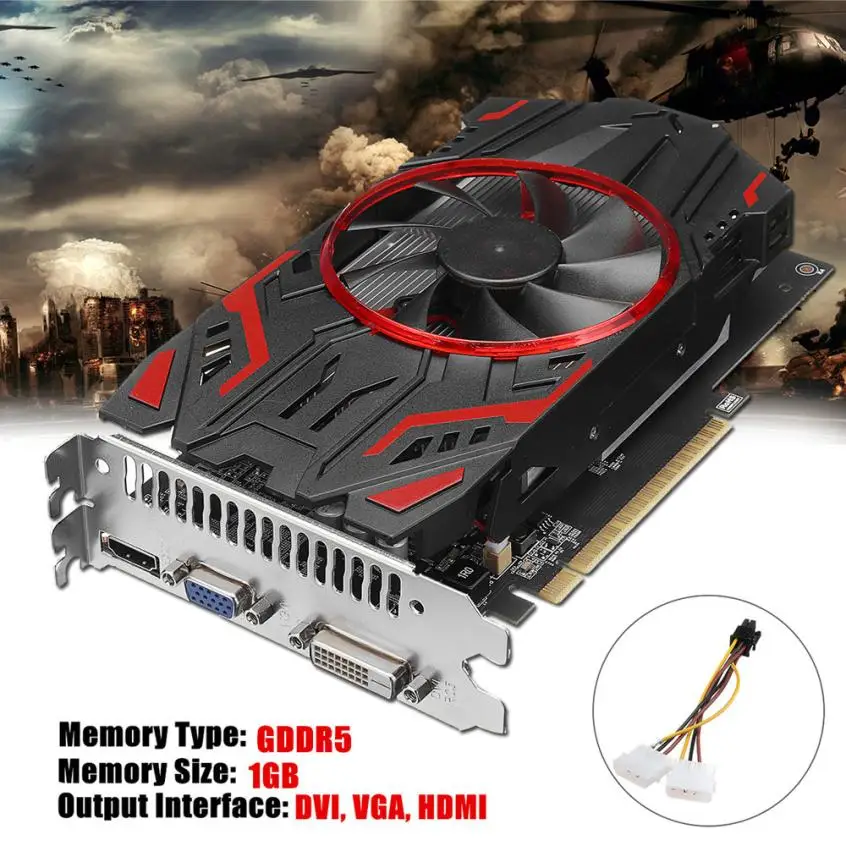 

High quality GTX1050 1GB GDDR5 128bit VGA DVI HDMI Graphics Card w/ Fan For NVIDIA GeForce drop shipping apr19