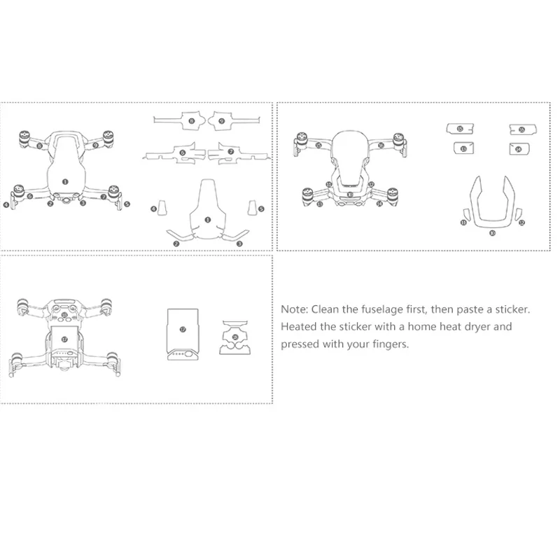 Стикер для дрона тела/батареи/пульта дистанционного управления наклейки кожи для DJI mavic air drone аксессуары