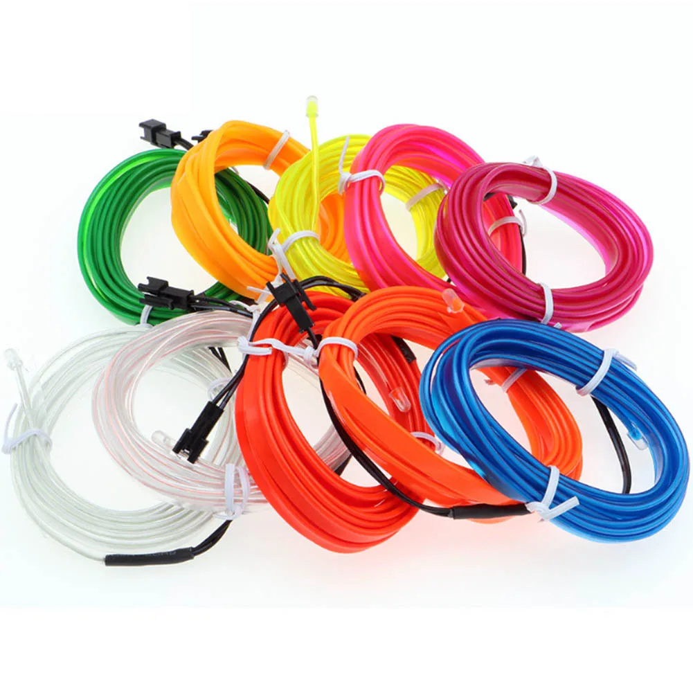 

2/3/4/5M Car Interior Glow EL Wire LED Strip Light Rope 12V USB Auto Car Decor Light Set VS998