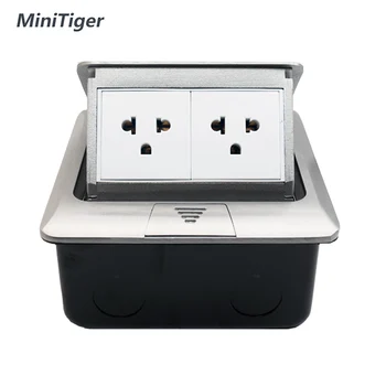

MiniTiger Aluminum Panel Pop Up USA / Thailand Floor Socket 2 Way Electrical Outlet
