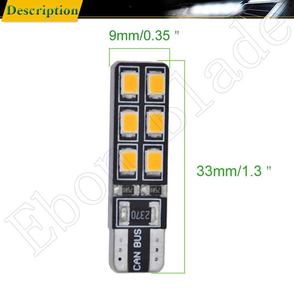 1 шт Canbus Ошибок T10 W5W светодиодные лампы стайлинга автомобилей интерьера светлая сторона маркер Включите светильник белый янтарь желтый красный Авто 194 168 12 V