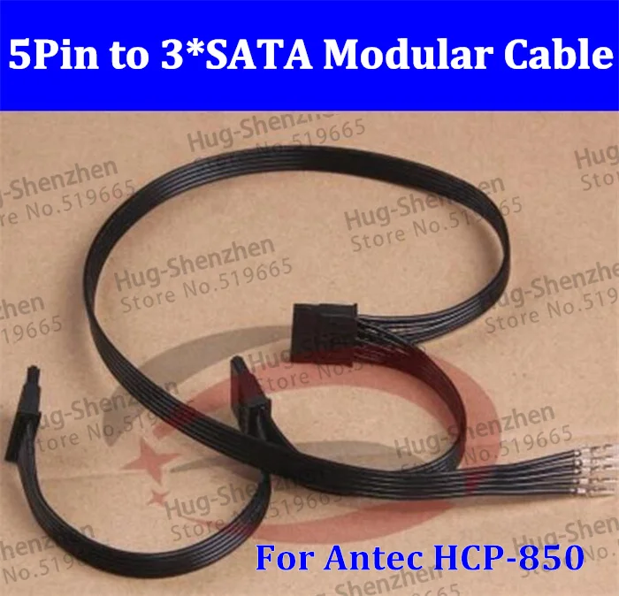 

High Quality 5pin to 3 port SATA 15pin for ANTEC for HCP-850 SATA line of high-end modular cable 5P - SATA * 3 18AWG 80CM 100pcs