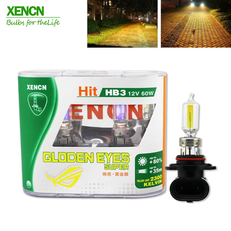 Автомобильные фары XENCN HB3 9005 12 В 60 Вт 2300 К с золотыми глазами для парковки