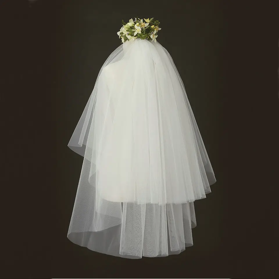 Elegant White Veil Short Tulle Bride Veils Handmade Wedding Party