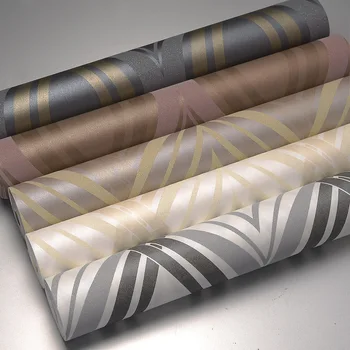 

Curving Stripes Geometric Modern Design Wall Paper Home Decor Glitter Textured Waving Wallpaper for Walls Roll