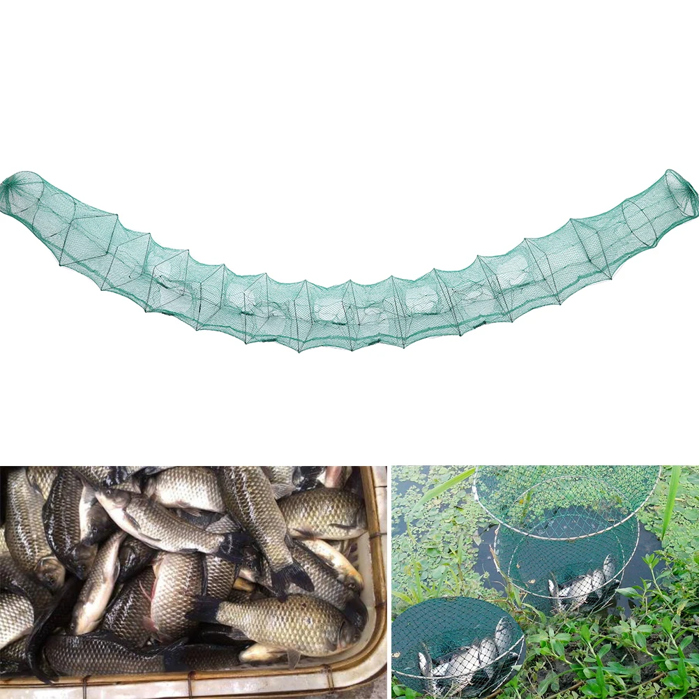 

2.4 M Crab Crayfish Lobster Catcher Live Trap Fish Net Foldable Portable Fishing Net Eel Prawn Lure Nets