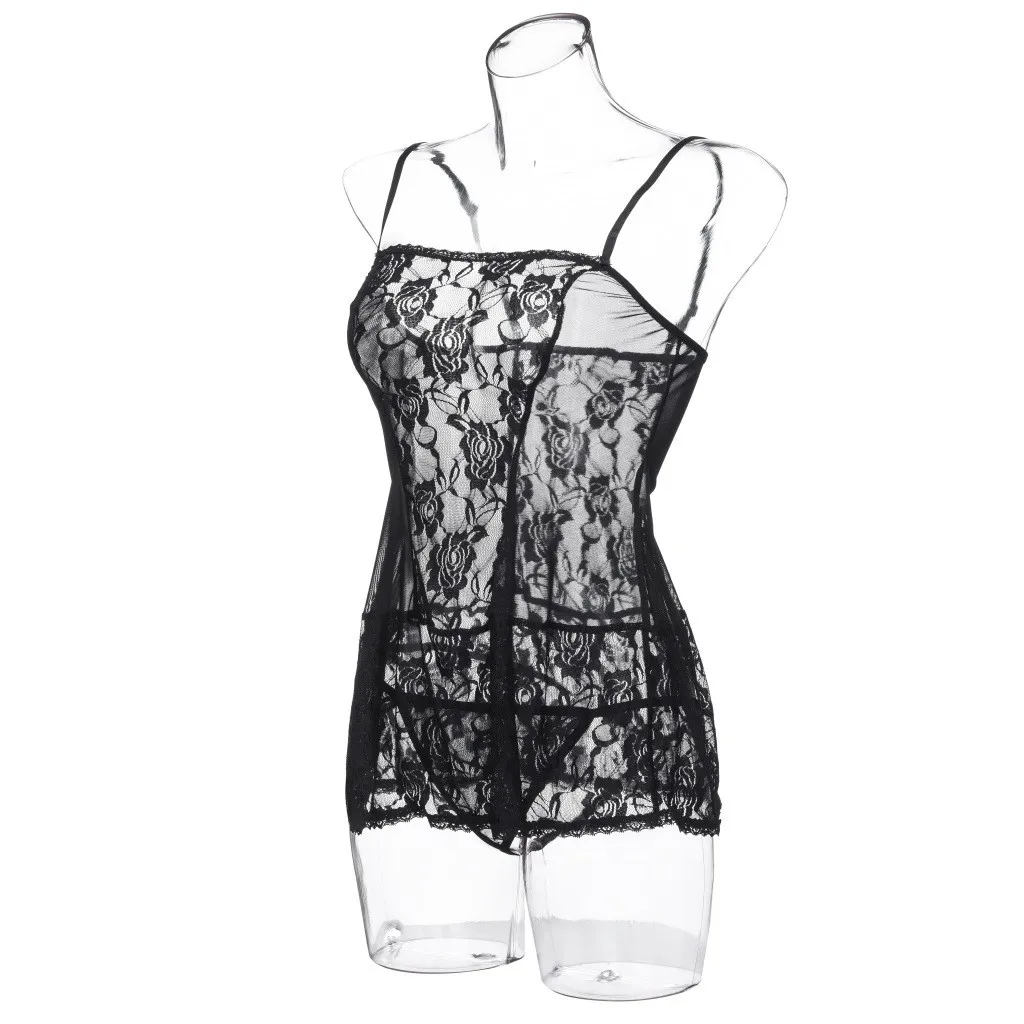 Сексуальное женское кружевное белье Babydoll нижнее Ночная рубашка плюс размер