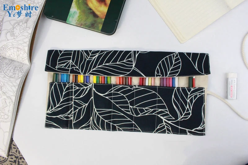 Emoshire Pencils cotton fabric blinds exclusive original color lead pencil large capacity hole pencil pencil bag (5)