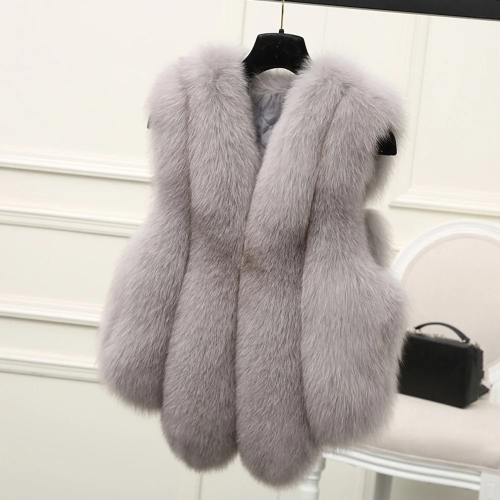 

Wipalo Sleeveless Faux Fur Coat Women Fluffy Warm Outerwear Chic Autumn Winter Coat Jacket Hairy Fashion Women Waistcoat