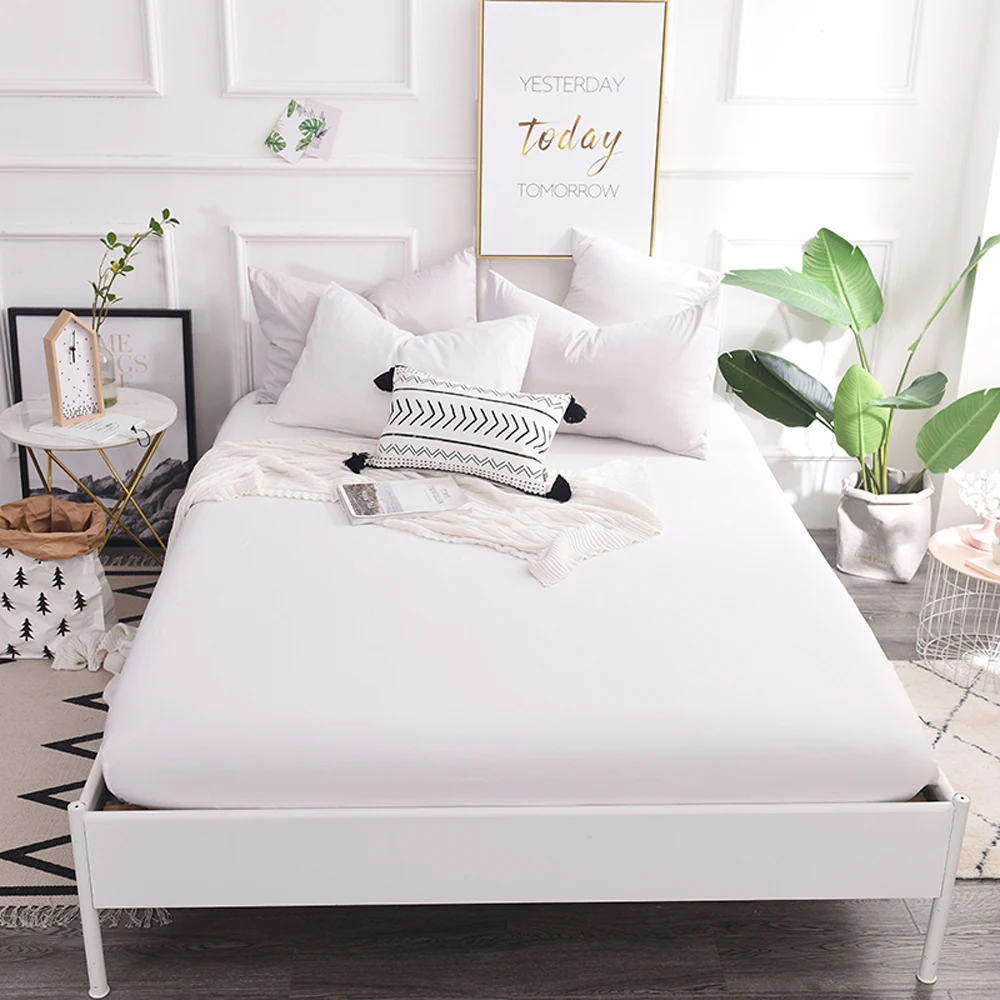 2018 وجيزة شرشف (مع شريط مرن) فراش (مرتبة) السرير الغطاء الواقي لينة القطن Bedlinens غطاء سرير تخصيص حجم