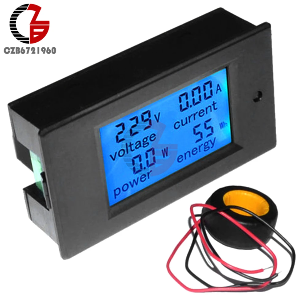 

LCD AC 80-260V 0-100A Digital Voltage Volt Current Meter Panel Power Energy