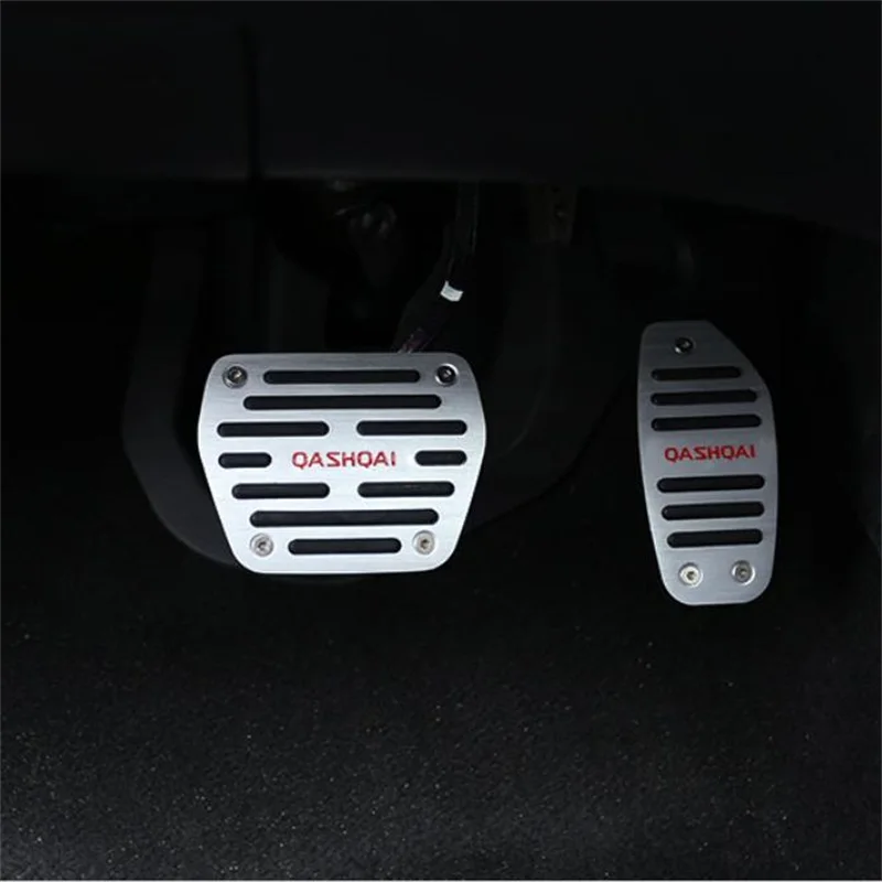 For-Nissan-2016-Qashqai-2pcs-Aluminum-Alloy-Rubber-Accelerator-Footrest-Brake-Pedal-Car-Non-slip-Stickers