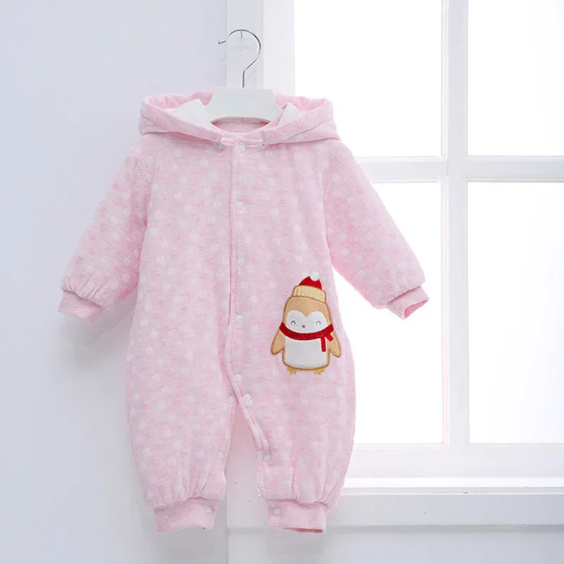 

Autumn Winter Baby Unisex Rompers Cute Cartoon Style Newborn Girls Thick Warm Jumpsuit Clothes Long Sleeve Toddler Children Wear