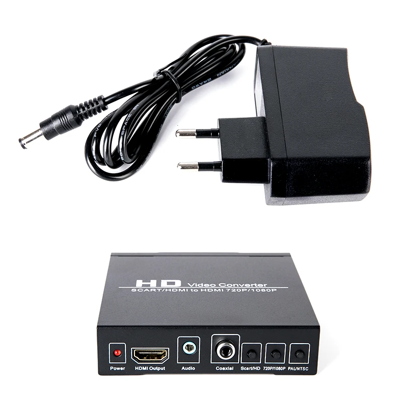 Audio Video Converter Adapter SCART HDMI to HDMI Converter Full HD 1080P Digital High Definition Video Konverter EU/US Power Plug Adapter For HDTV HD