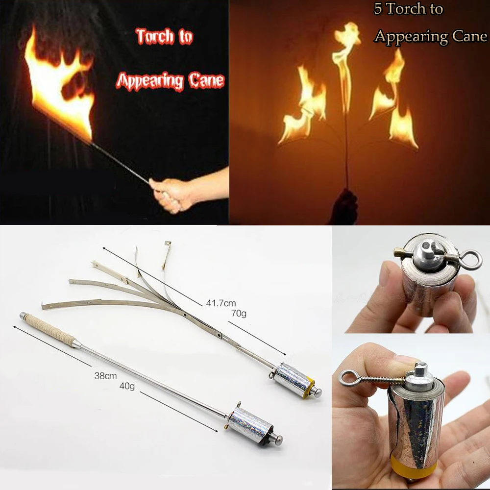 

Fired Torch Cane Fire Free Shipping Magic Tricks Magia Trick Toy Stage Magie