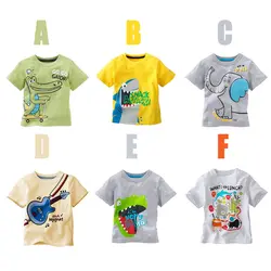 Летняя детская футболка футболки для мальчиков рубашки с короткими рукавами летние детские топы с рисунком Дино/узоры Слон Футболка с