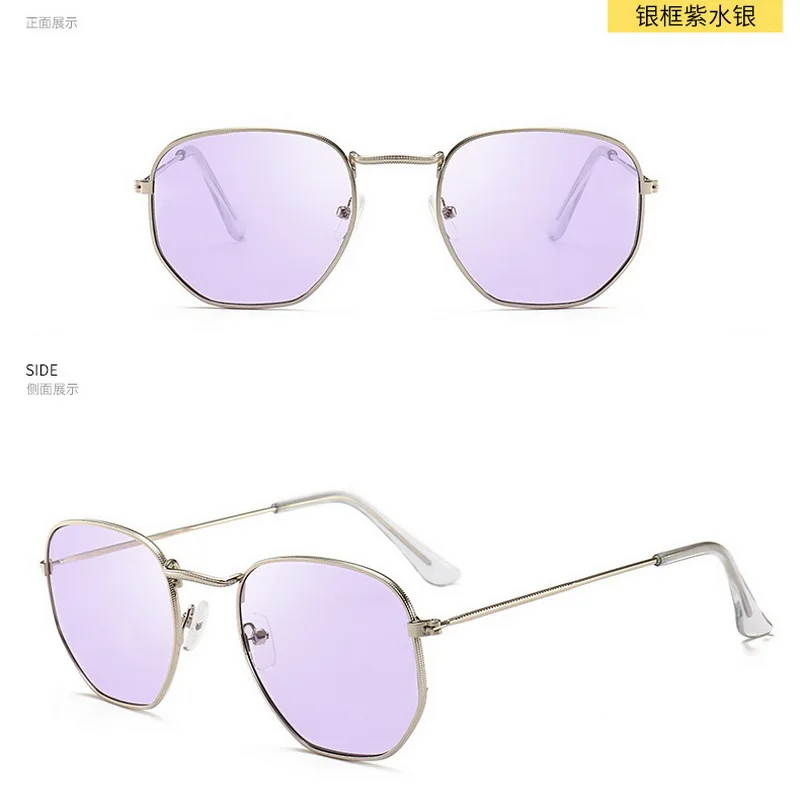 Jyjeel Новые солнцезащитные очки для женщин, зеркала для вождения, Ретро стиль, для женщин, светоотражающие Плоские линзы, солнцезащитные очки для женщин UV400 - Цвет линз: Purple