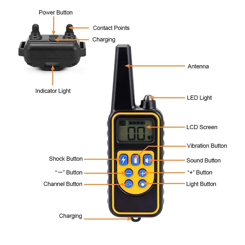 Пульт дистанционного управления для домашних животных 800 м ошейник для обучения собак, заряжаемый и водонепроницаемый ошейник для пчеловодства с вибрацией