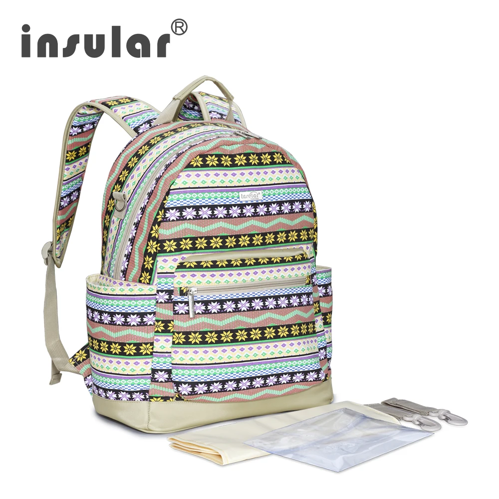 Insular top brand الحفاض حقيبة مومياء قدرة كبيرة حقيبة سفر الطفل maternitt انن تمريض الرعاية حقيبة للطفل