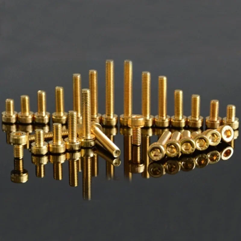 

10Pcs M3 Cup column head Allen inner Hexagon Screws plating Titanium Gold Screw bolt Length 8mm-20mm