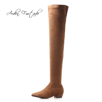 

Fashion women's shoes in winter 2019 pointed toe zipper elegant ladies boots concise white grey mature pure color classics