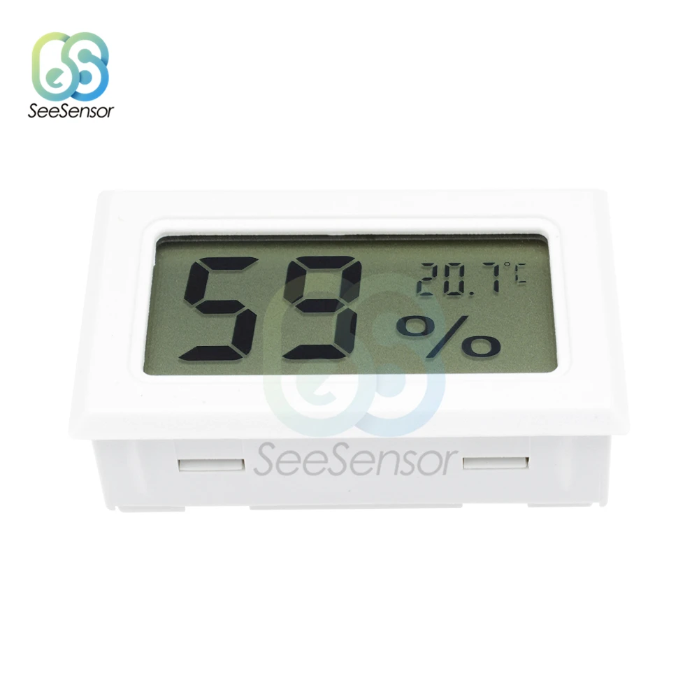 Мини цифровой ЖК-датчик температуры и влажности, измерительные приборы, измеритель влажности в помещении, термометр, гигрометр, белый