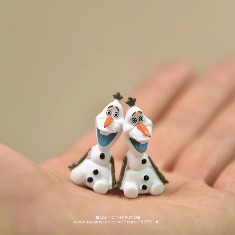 Disney Frozen Elsa princess snowman 3-5cm Action Figure Posture Anime Decoration Collection Figurine Toy model for children gift