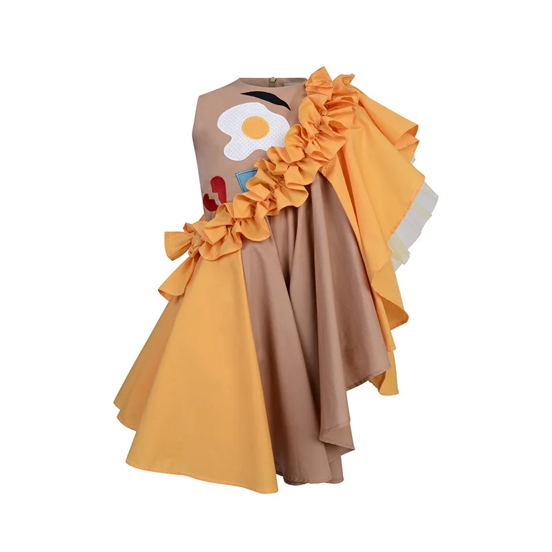 

THANKSGIVING DRESS KIDS DRESSES TODDLER GIRL UNICORN PARTY PRINCESS DRESS ELEGANT egg pattern