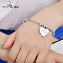 Nextvance Шарм Бесконечность элегантный браслет с сердечком, простой Нержавеющая сталь браслеты с буквами ювелирные изделия с фианитами для Для женщин