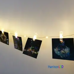 HarrisonTek10x 33ft100 светодиодный Праздничные огни медный провод фото висит клипы огни строки Фея Звездное DIY стены деко для праздника