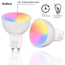 1/2/3/4 шт. GU10 WiFi умный светодиодный лампы RGBW с входным напряжением 5W светодиодные лампы лампада приложение Дистанционное Управление лампа Bombillas с регулируемой яркостью освещения работать с Alexa/Google/IFTTT
