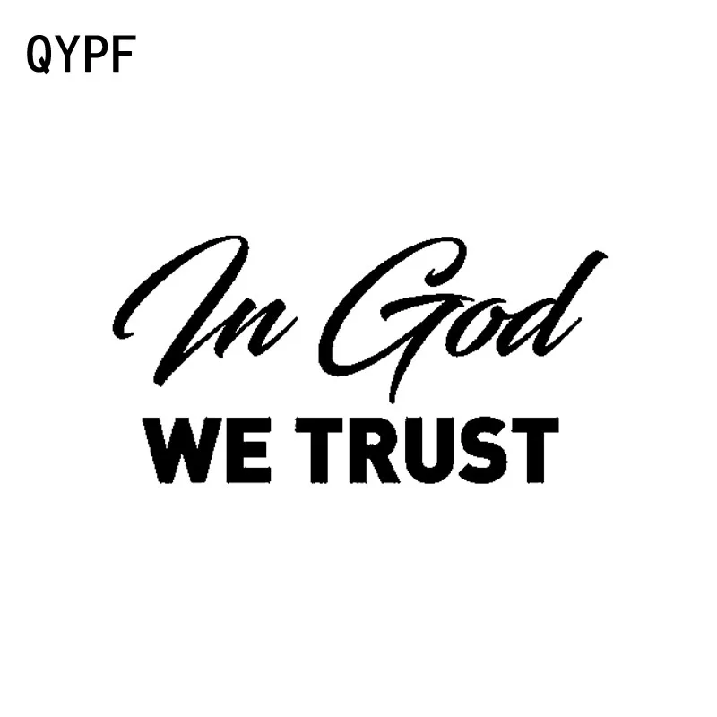 QYPF 15.6cm*7.8cm Fashion In God We Trust Car Sticker Black Silver Vinyl Motorcycle Car-styling Decal C15-1726 | Автомобили и