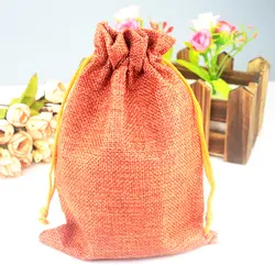 Украшения подарок посылка сумки 13x18 см 50 шт./лот джутовые мешки Drawstring белье Свадебные Подарочные упаковки конфет сумки для для