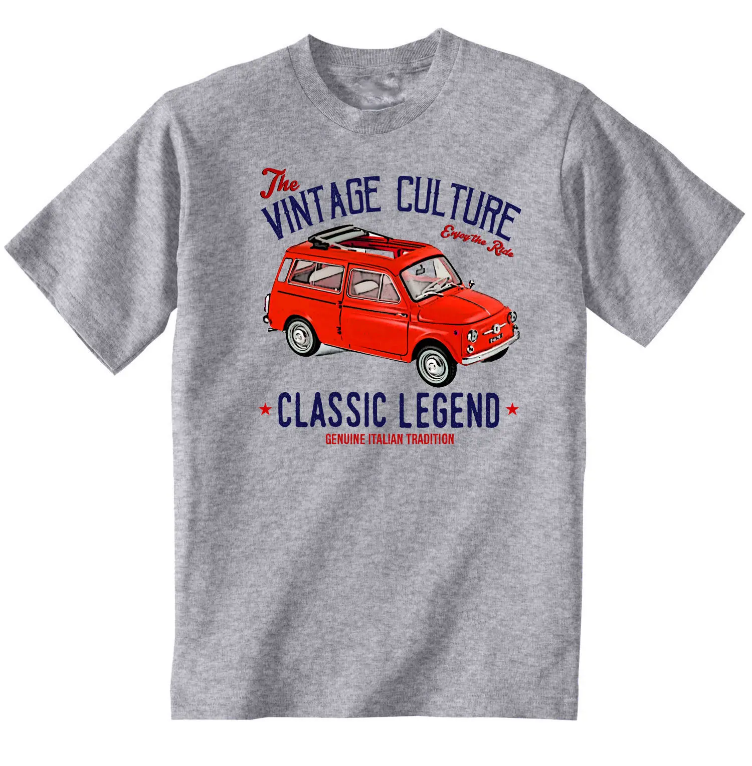 VINTAGE ITALIAN CAR FIAT 500 GIARDINIERA - NEW COTTON T-SHIRT Classic Quality High Round Style tshirt Tees Custom Jersey t shirt | Мужская