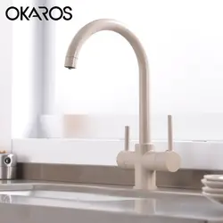 OKAROS очистки Кухня кран воды Латунь фильтр очиститель раковина кран двойной распылитель питьевой воды смесителя C027