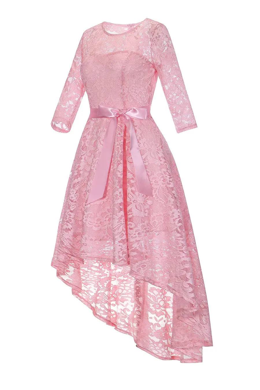 Gladiolus Hot 2018 Autumn Dress Women 34 Sleeve Sexy Lace Hollow Belt Tunic Midi Vintage Dress Evening Cocktail Party Dresses (16)
