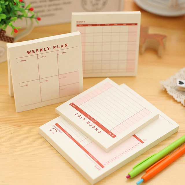 Planner Memo Pad Check List Weekly Monthly Plan Note Paper Scheduler 60